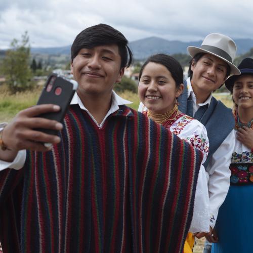 Young people in Ecuador taking a selfie